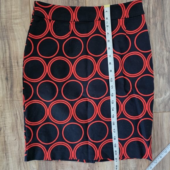 Banana Republic Black and Red Pencil Cotton Blend Skirt Knee-Length Size 2 - Picture 10 of 10